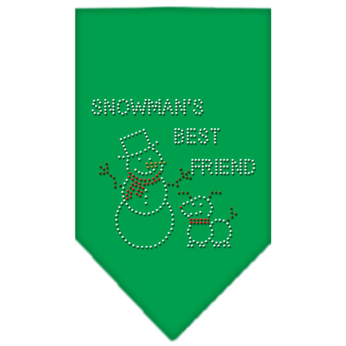 Snowman's Best Friend Rhinestone Bandana Emerald Green Small